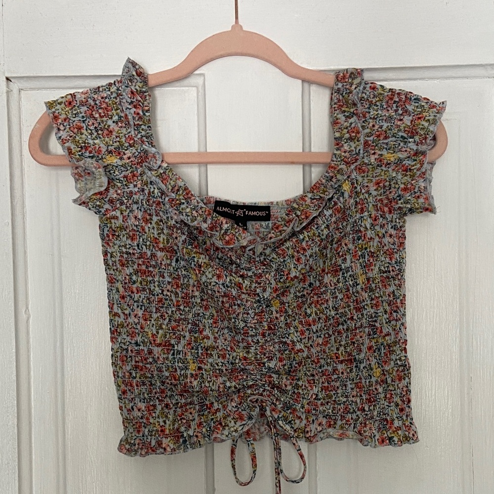 Almost Famous Multicolor Ruffle Crop Top